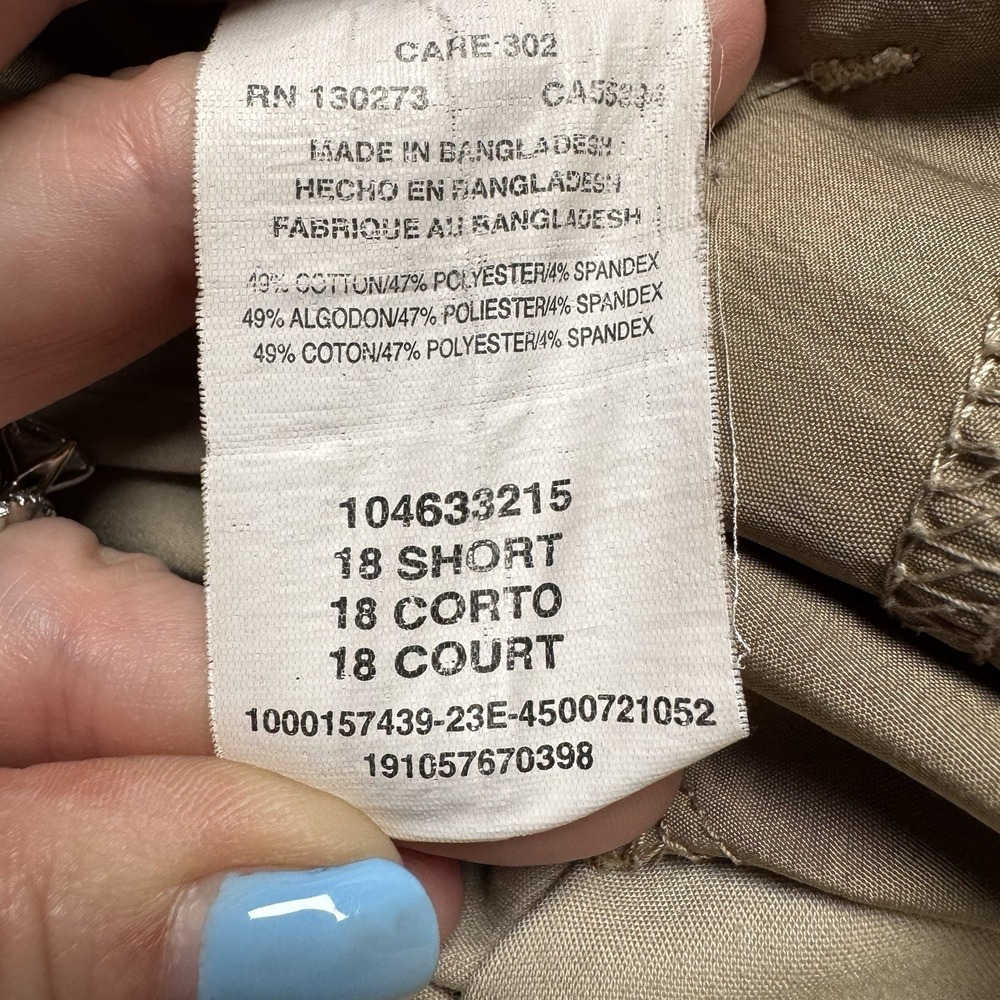 Lee 18 Short Khaki Straight Leg Flex Motion Trouser Stretch Dress Pants Mid Rise - Picture 7 of 8